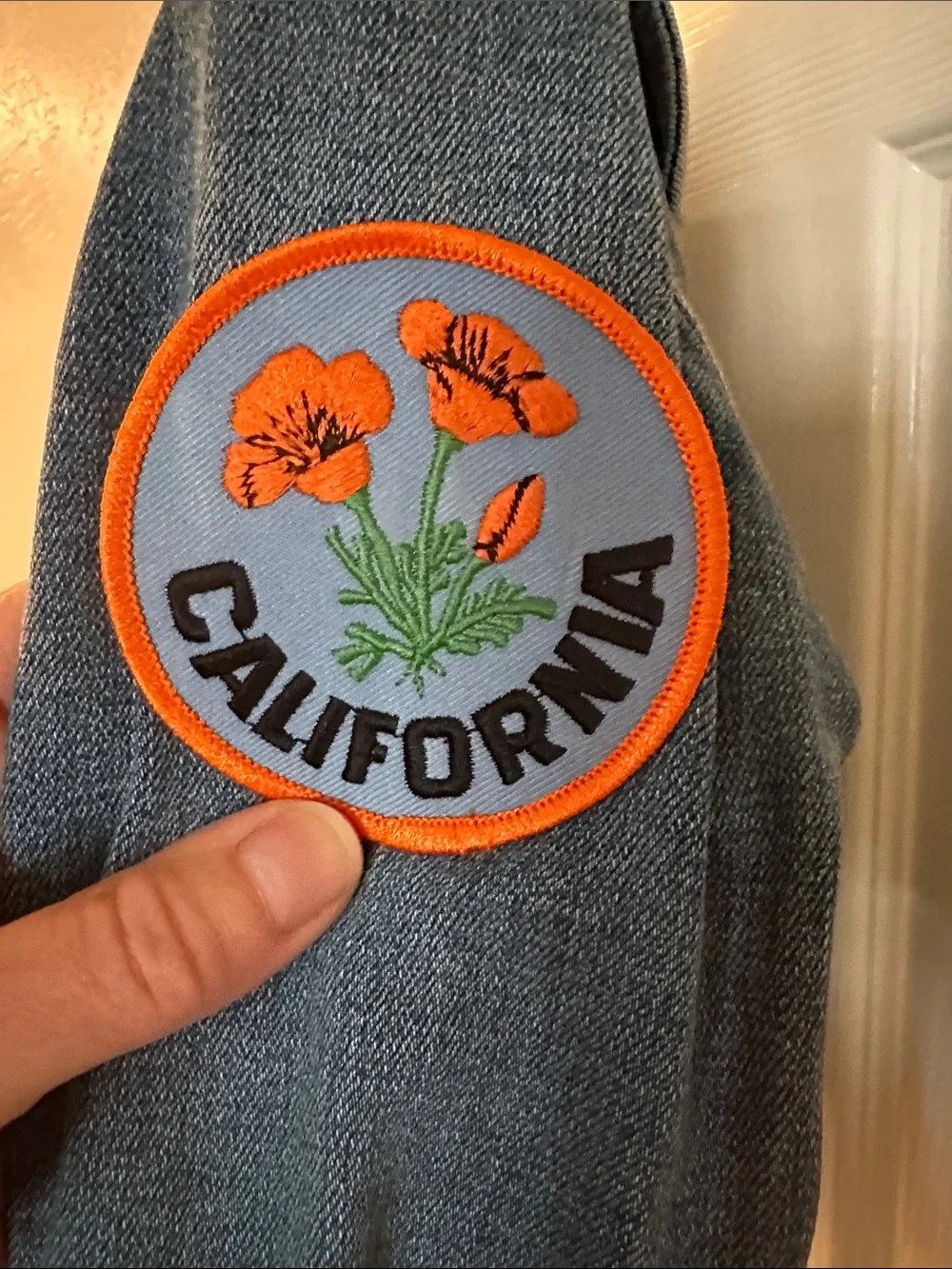 Old Navy Girls’ Blue Denim Jacket with California Patch
